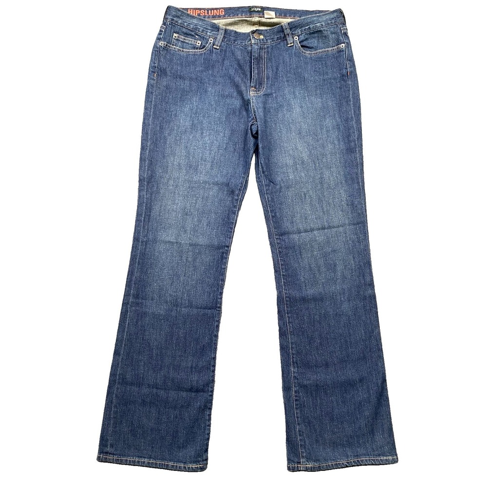 Vintage 90s J. Crew Flare Jeans HipSlung Women 32 Blue Mid Rise Western Cowgirl